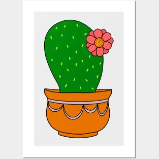 Cute Cactus Design #162: Pretty Cactus In Elegant Pot Posters and Art